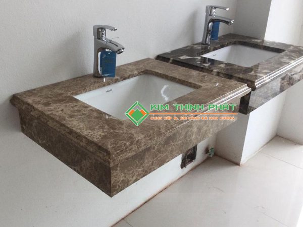 Đá Marble Nâu Tây Ban Nha cắt bàn đá lavabo