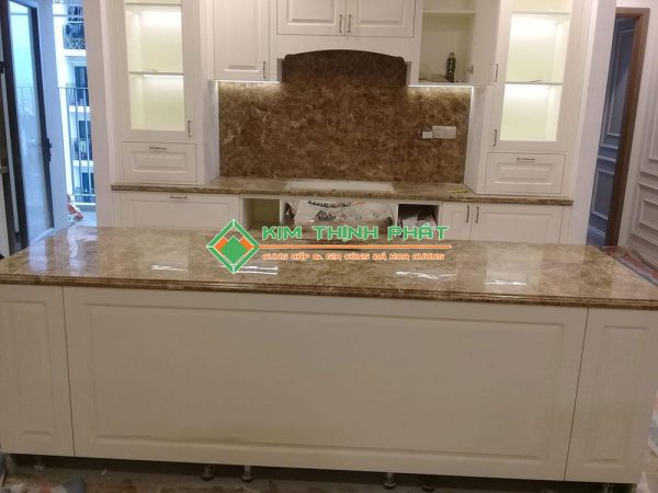 Đá Marble Nâu Tây Ban Nha ốp đảo bếp