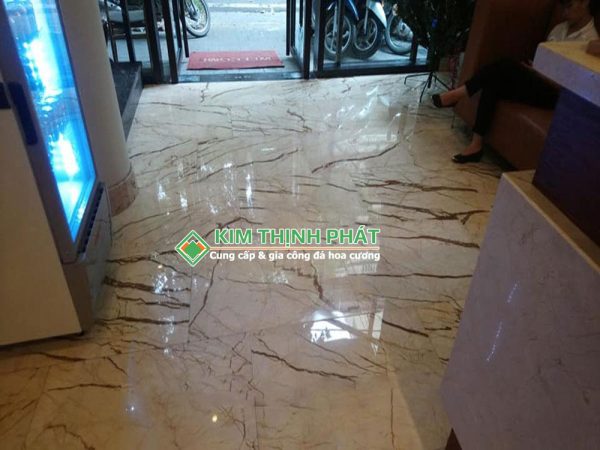 Đá Marble Vàng Kem Chỉ Sofita lát sàn nền