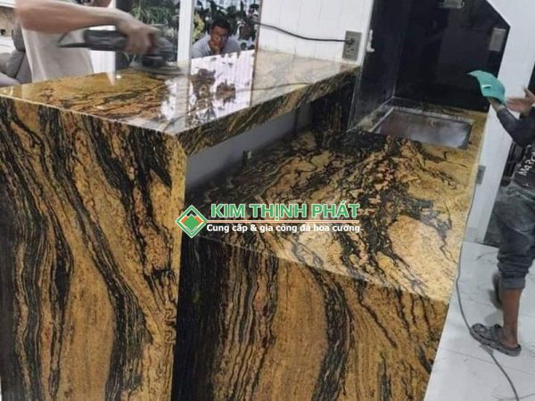 Đá Vàng Nham Thạch (Magma Gold) ốp quầy bar