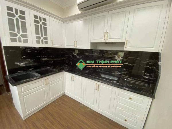 Đá Marble Đen Hoa Băng (Royal Black) ốp bếp