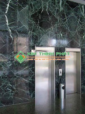 Đá Marble Xanh Mạng Nhện (Xanh Tia Chớp) ốp mặt tiền cầu thang máy