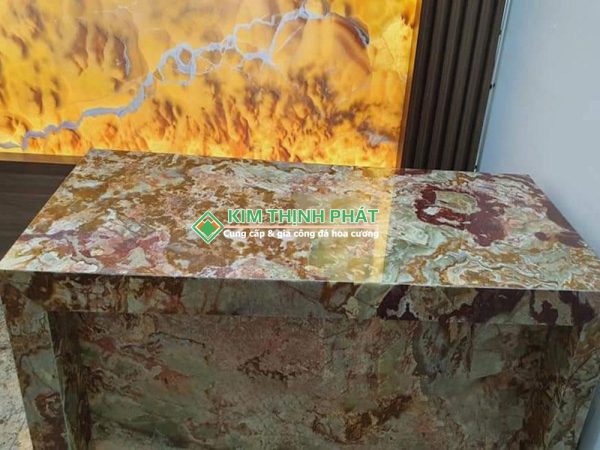 Đá Xuyên Sáng Xanh Ngọc Pakistan (Pakistan Green Onyx) ốp quầy bar