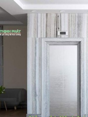 Ốp mặt tiền thang máy Đá Marble Xám Vân Gỗ