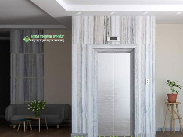 Ốp mặt tiền thang máy Đá Marble Xám Vân Gỗ