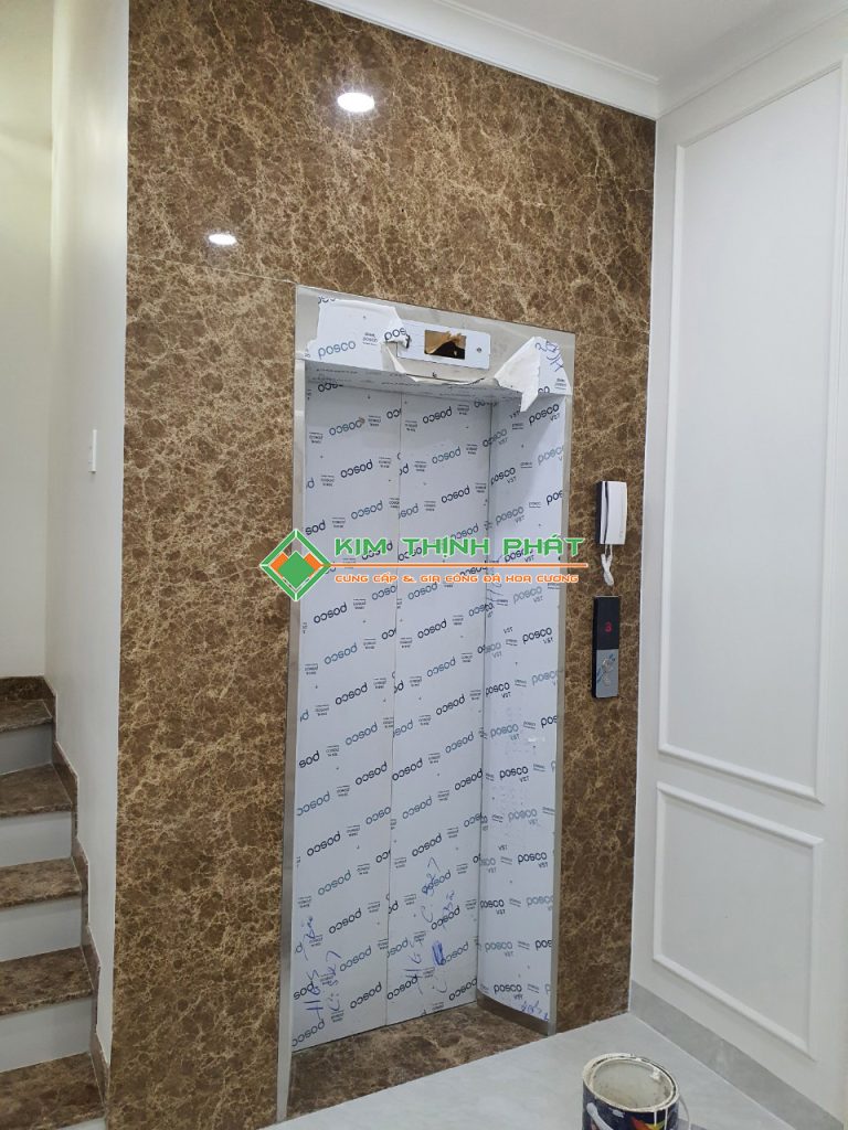 Đá Marble Nâu Tây Ban Nha ốp mặt tiền cầu thang máy