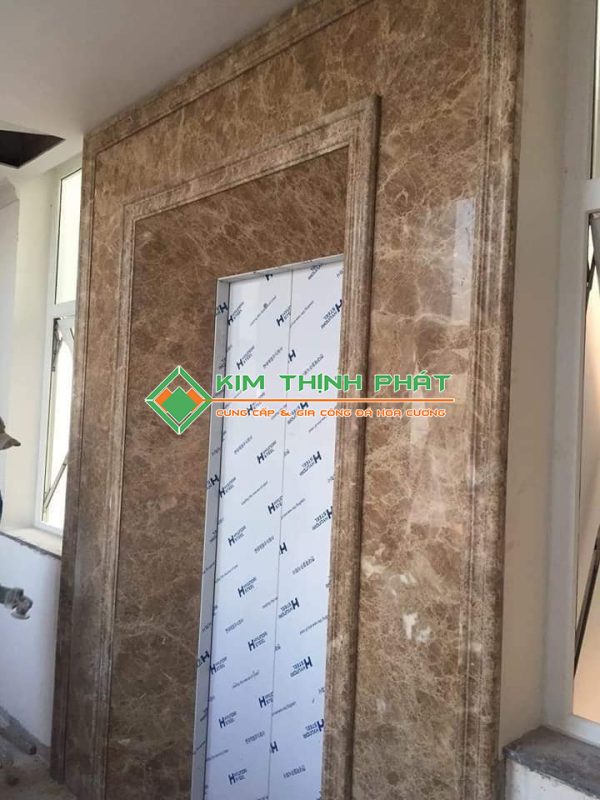 Đá Marble Nâu Tây Ban Nha ốp mặt tiền cầu thang máy