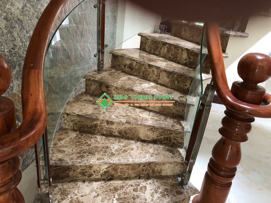 Đá Marble Nâu Tây Ban Nha ốp bậc cầu thang bộ