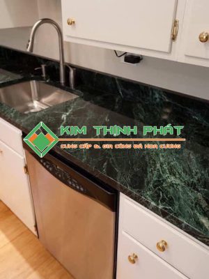 Đá Marble Xanh Mạng Nhện (Xanh Tia Chớp) ốp bàn bếp