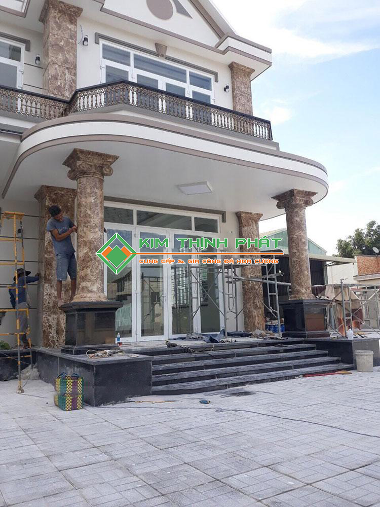 Đá Marble Nâu Tây Ban Nha ốp cột tròn