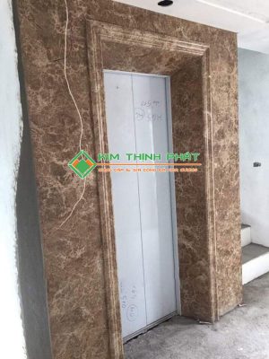 Đá Marble Nâu Tây Ban Nha ốp mặt tiền cầu thang máy