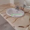 Đá Marble Vàng Kem Chỉ Sofita cắt lavabo