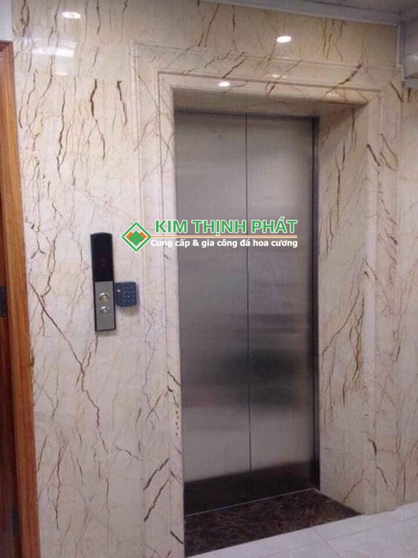 Đá Marble Vàng Kem Chỉ Sofita ốp mặt tiền cầu thang máy