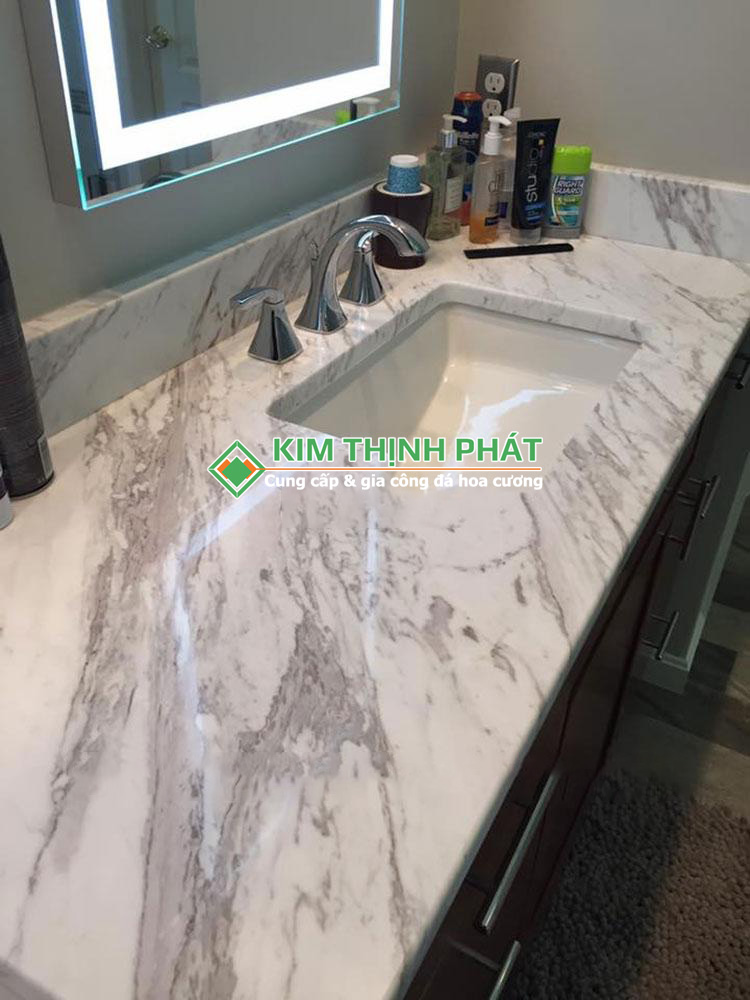 Đá Marble Trắng Volakas ốp bàn bếp