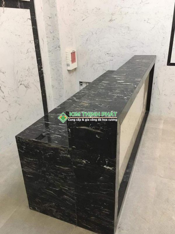 Đá Marble Đen Hoa Băng (Royal Black) ốp quầy bar