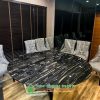 Đá Marble Đen Hoa Băng (Royal Black) cắt mặt đá