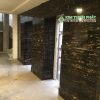 Đá Marble Đen Hoa Băng (Royal Black) ốp mặt tiền cầu thang máy