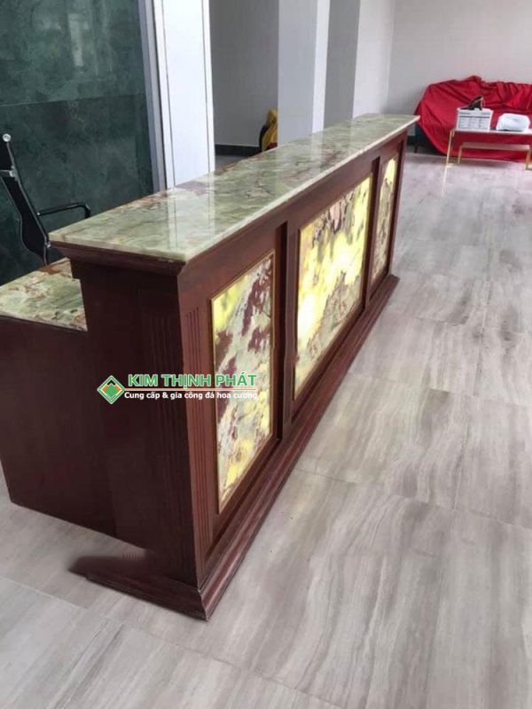 Đá Xuyên Sáng Xanh Ngọc Pakistan (Pakistan Green Onyx) ốp quầy bar