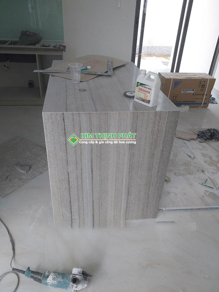 Đá Marble Xám Vân Gỗ ốp bếp