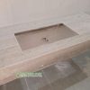 Đá Marble Xám Vân Gỗ cắt lavabo