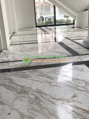 Đá Marble Trắng Volakas lát sàn nền