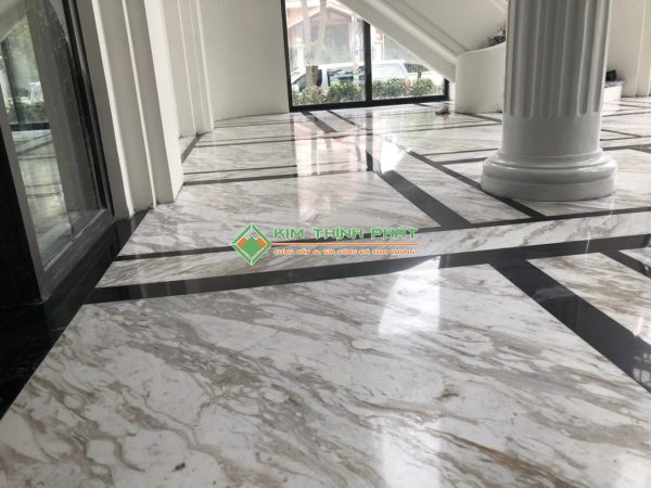 Đá Marble Trắng Volakas lát sàn nền