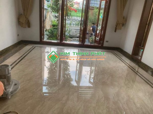 Đá Marble Kem Oman Bông Lớn (Hoa To) lát sàn nền cao cấp