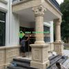 Đá Marble Kem Oman Bông Lớn (Hoa To) ốp tròn