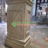 Đá Marble Kem Oman Bông Lớn (Hoa To) ốp cột vuông