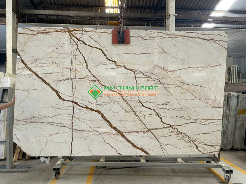 Đá Marble Vàng Kem Chỉ Sofita