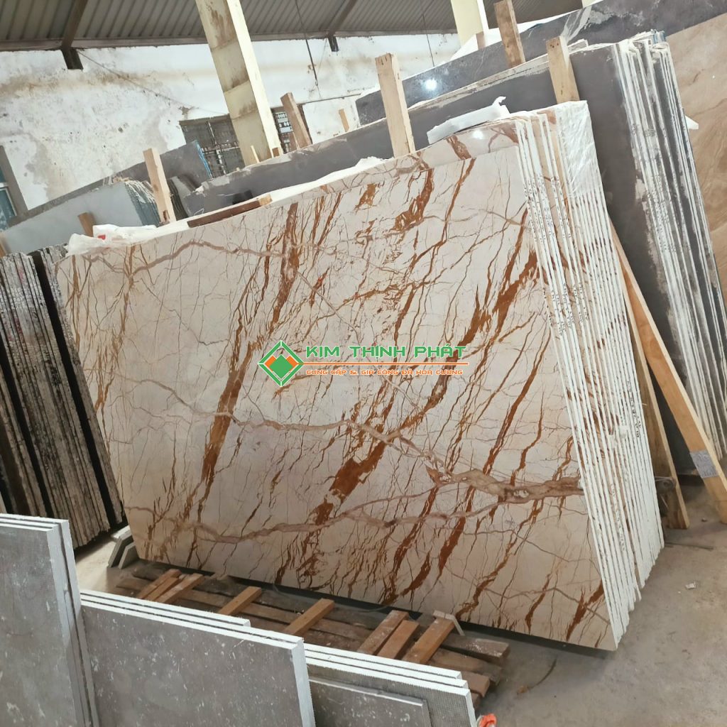 Đá Marble Vàng Kem Chỉ Sofita 