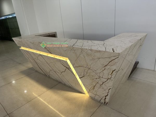 Đá Marble Vàng Kem Chỉ Sofita ốp quầy bar