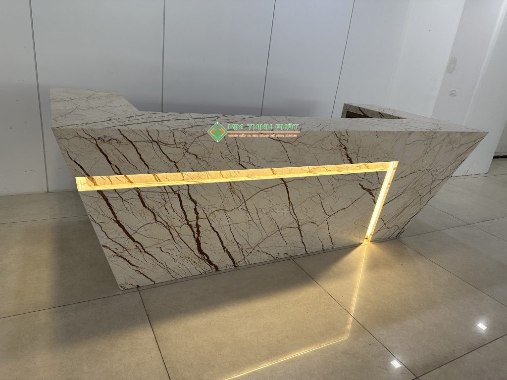 Đá Marble Vàng Kem Chỉ Sofita ốp quầy bar