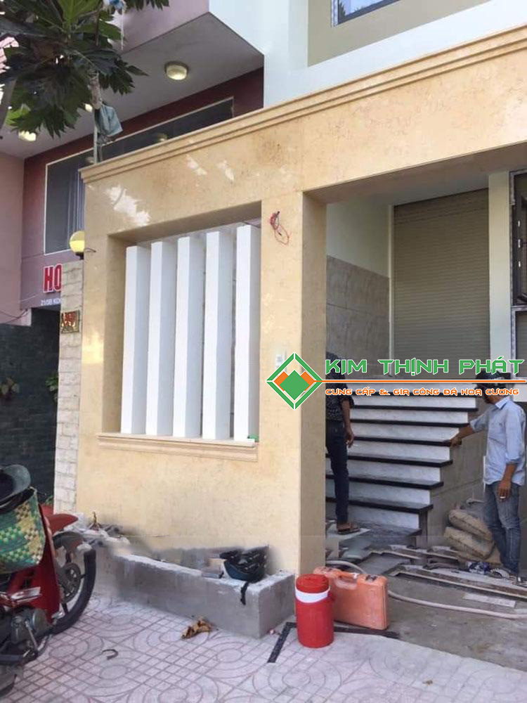 Đá Marble Vàng Ai Cập (Vàng Sò) ốp mặt tiền nhà