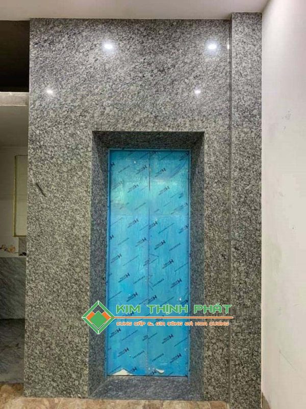 Đá Trắng Mắt Rồng (Metallica Granite) ốp mặt tiền cầu thang máy