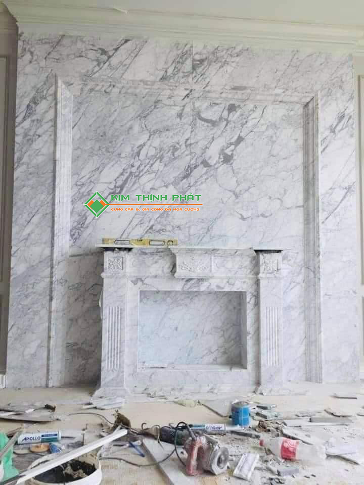 Đá Trắng Ý (Trắng Carrara) ốp tường trang trí