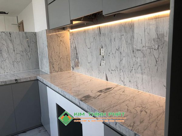 Đá Trắng Ý (Trắng Carrara) ốp bếp