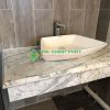 Đá Trắng Ý (Trắng Carrara) cắt bàn đá lavabo