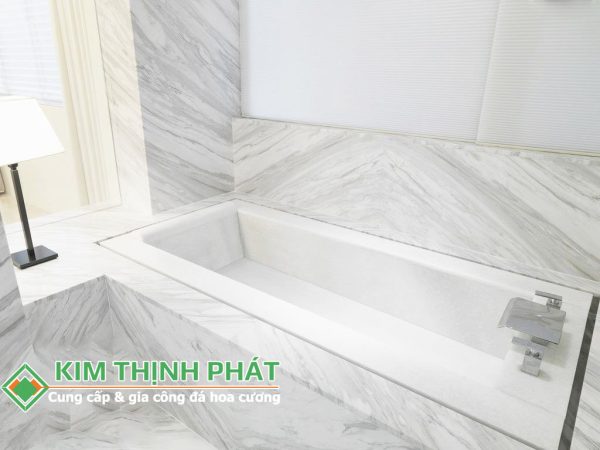 Đá Marble Trắng Volakas ốp tường nhà tắm