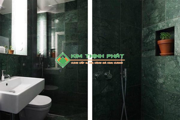 Đá Marble Xanh Napoli ốp tường nhà tắm