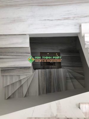 Đá Marble Xám Vân Gỗ ốp cầu thang