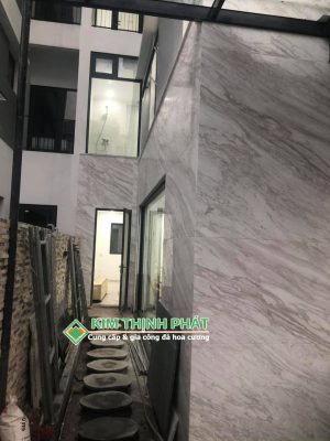 Đá Marble Trắng Volakas tường mặt tiền