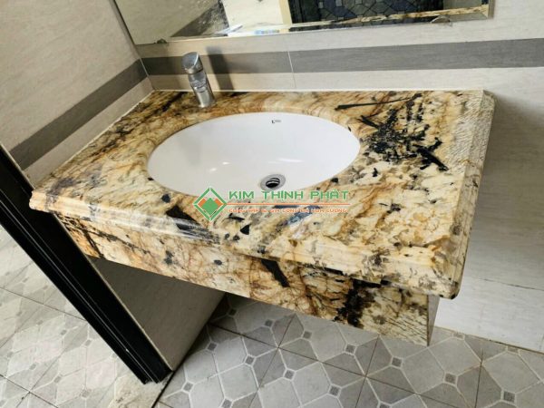 Đá Vàng Bạch Dương (Maccarello) cắt lavabo